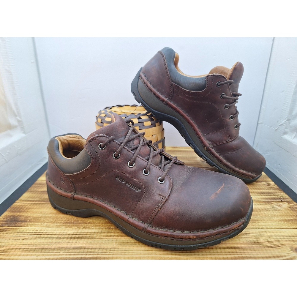 Red Wing #2324 Brown Leather Womens Steel Toe Lace Up Shoes‎ Oxfords Size 8